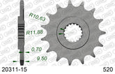 Pignone AFAM 20311-15 passo 520 HM-HONDA CRM F 450 R SUPERMOTO 2007  -2008